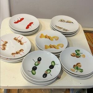 Set of 17 vintage  Appetizer canapé Plates  Limoges France